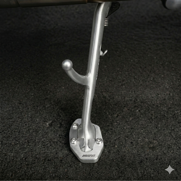 Machina side stand extender mounted on, triumph speed twin side stand 