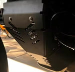 Machina skid plate for Ducati Multistrada 950 / V2 installed, showing vent slots and mounting bolts